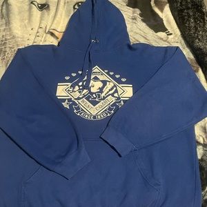 Blue pullover hoodie
